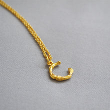 Load image into Gallery viewer, INITIAL NECKLACE 15MM BAMBOO
